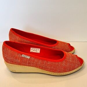Keen Red Espadrille Wedge Shoes